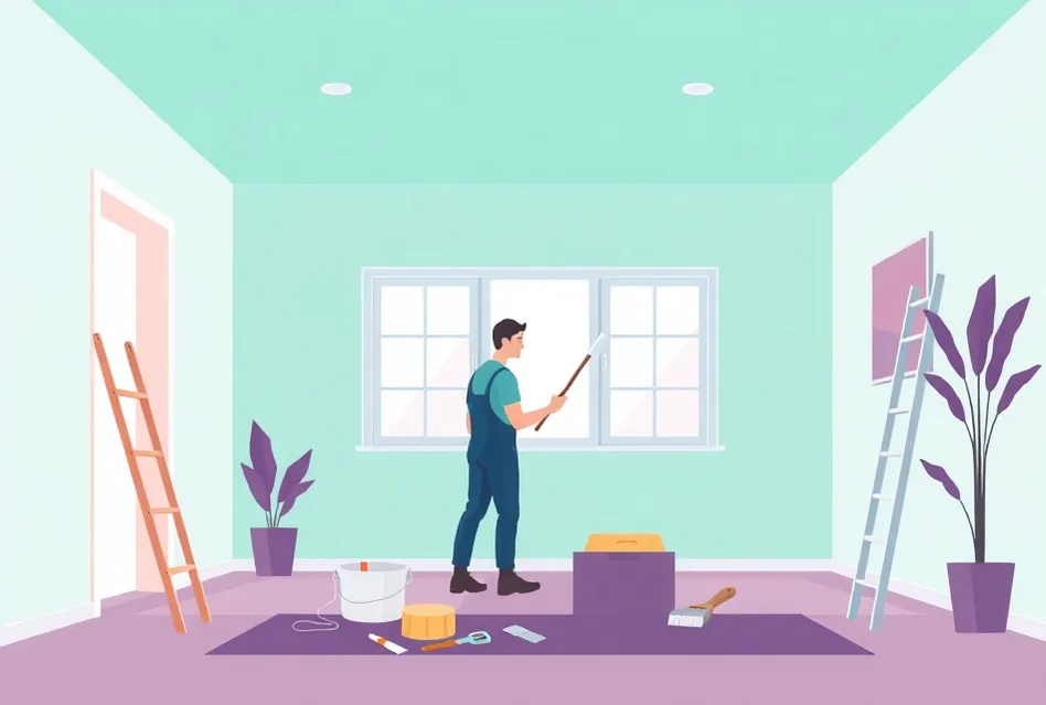 Intérieur rénové après travaux de peinture à Neuville-en-Ferrain