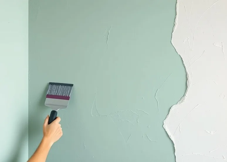 Application d'un enduit décoratif à la lisseuse sur un mur