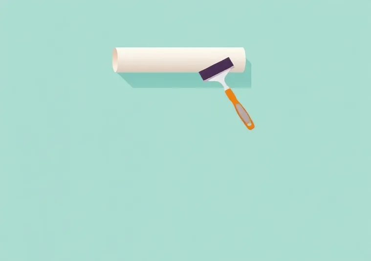 Pose de papier peint, rouleau et brosse à maroufler